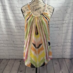 Style & Company String Halter Drape Multicolor Mojave Print Women’s Blouse Sz 12